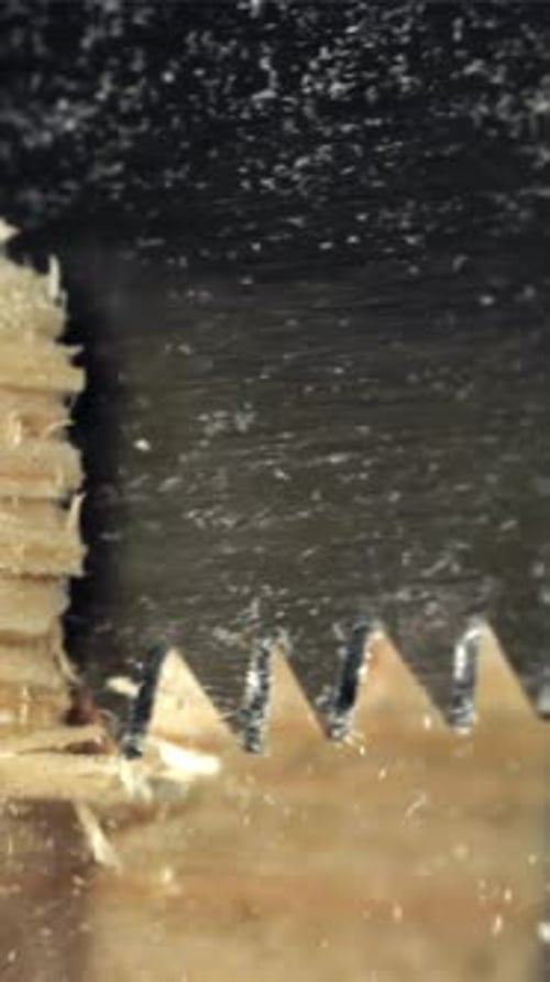 Sawing the Board Filmed on a Highspeed Camera at 1000 Fps