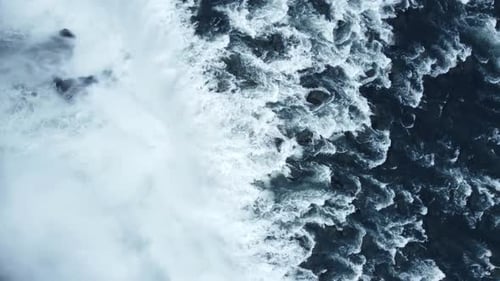 Waterfall Edge Fly Over Landscape Epic Aerial Flight Around Famous Waterfall In Iceland Water