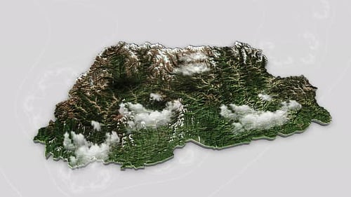Bhutan Country Map Animation 3 D