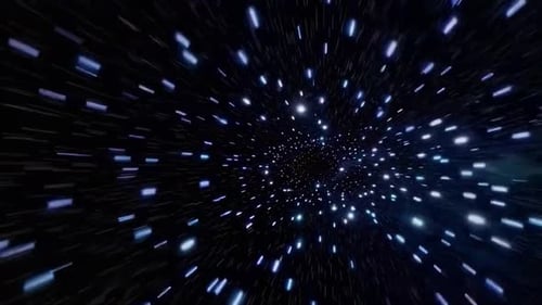 Futuristic Warp Speed Light Streaks Tunnel