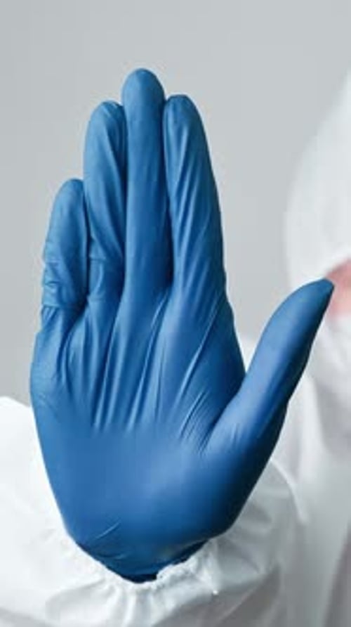Vertikale Handgeste von Stop Disease Doctor für Frauen