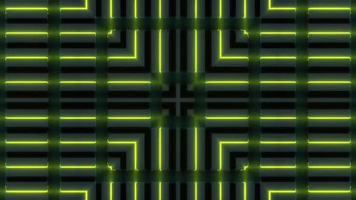 Abstract Glowing Geometric Grid Pattern Animation