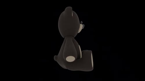 3D Animated Teddy Bear Rotating on Alpha Channel