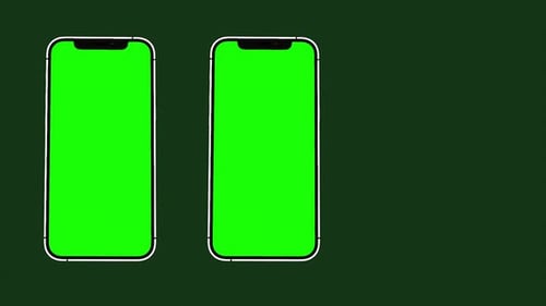 green screen smartphone animation with green background