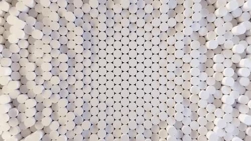 La animación cilíndrica abstracta en blanco ofrece un fondo dinámico moderno
