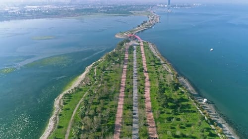 izmir urban forest drone view