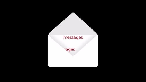 Flat Design Animated Envelope Icon Revealing Content