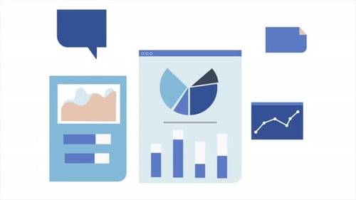 Animated Flat Design Data Visualization Icons