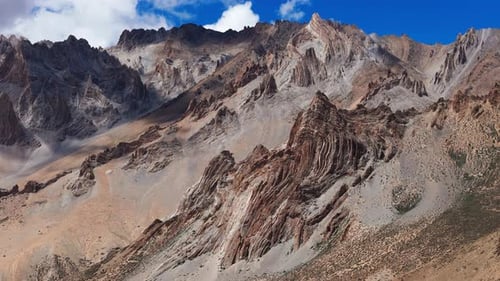 Aerial View of Rugged Tibetan Mountains