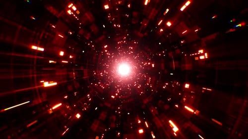Sci Fi Red Light Tunnel