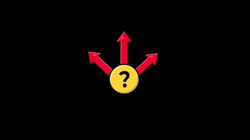 Animated Question Mark with Direction Arrow. Uncertainty Concept Video - Transparent