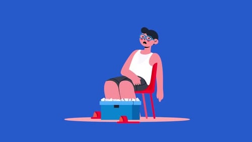 Homme transpirant chaud
