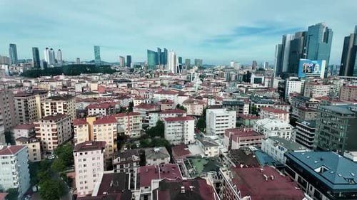 modern skyscrapers building of Istanbul,Turkey at sunset