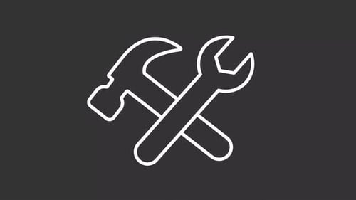 Animated Line Drawing of Hammer and Wrench Tools