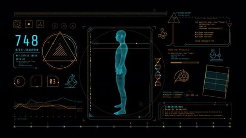 Animation of Infographics About Studying the Human Genome on Alpha Channel