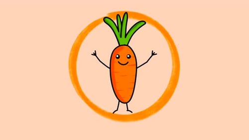2d animated carrot vegetable character