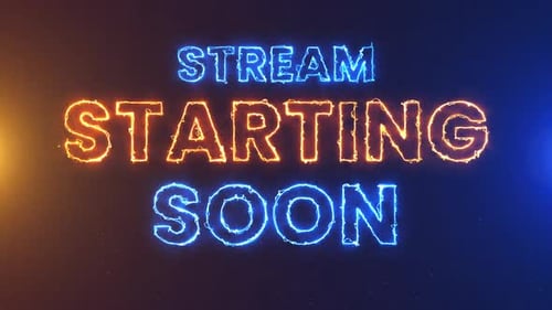 Stream starting soon neon text animation suitable for video live streaming. Glowing Light 4K.