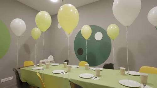 Party Table Decoration with Balloons Indoors