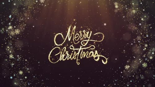 Elegant Golden Merry Christmas Particle Text Animation