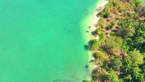 Aerial drone captures breathtaking tropical sea. 4K.