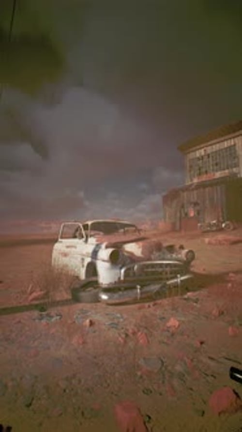 Car Parked in Dirt