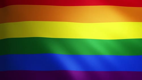 Seamless Waving Rainbow Pride Flag Loop Background