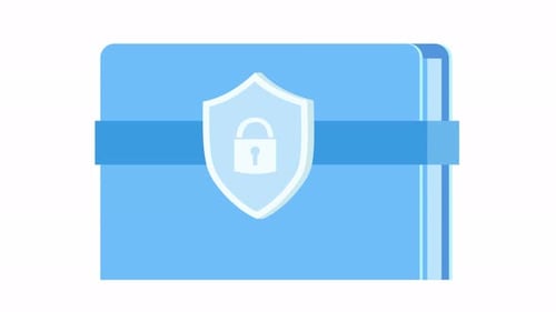 Pasta animada com proteção de bloqueio.