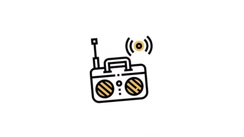 Animated Radio icon Alpha Channel