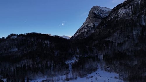 Switzerland Swiss Alps winter mountains snow capped mountains peak Europe drone