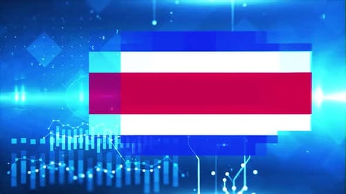 Economic Growth Graph with Costa Rica Flag