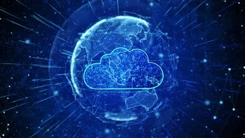 Cloud Digital Global Technology World Network Connections Background