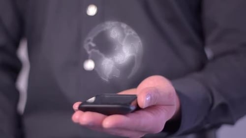 Digital Globe Hologram on Phone