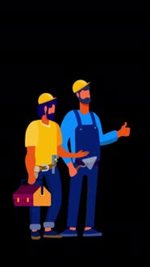 Engineering Team At A Construction Site Vertical Alpha Channel