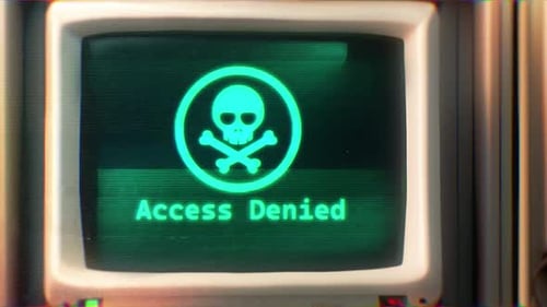 Access Denied On Computer Screen And Hacking Background