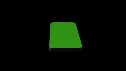 Green Screen Smartphone with Black Background