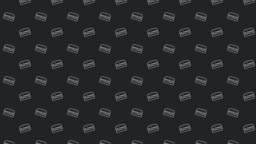 Minimalist Animated Burger Icons Seamless Pattern Background