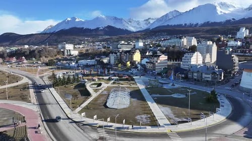 Place centrale d'Ushuaia à Fin Del Mundo en Argentine. Paysage de Patagonie
.