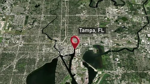 Tampa City Zoom (FL, United States) from Space to Earth