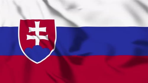 Slovakia National Flag Realistic Waving Animation