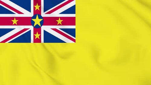 Waving Niue Flag Seamless Loop