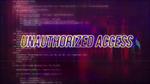 Accès non autorisé : arrière-plans de cyberglitch, effet de piratage et distorsion des données