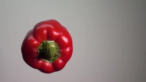 Rotating Red Bell Pepper in Studio Setting