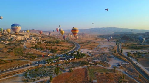 The Enchanting Spectacle of a Hot Air Balloon Festival The Vibrant Balloons Rise Gracefully Over the