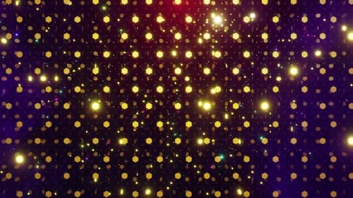 Golden Hexagon Shimmering Light Wall Background