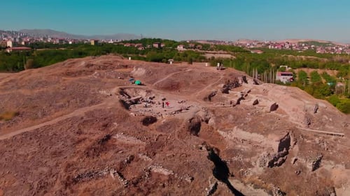 Archaeological Excavations at Arslantepe Mound Aerial View