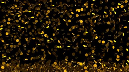 Golden Coins Falling Down Overlay