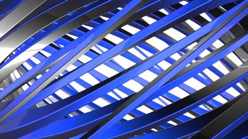 Dynamic Blue and Silver Abstract Ribbon Loop Background