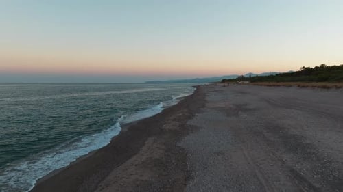 The Coast in Afternoon Time Aerial View