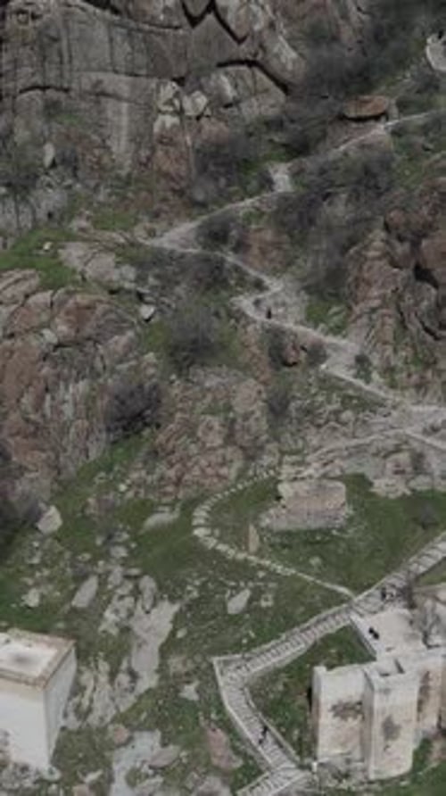 Historical Castle Ruins Drone View