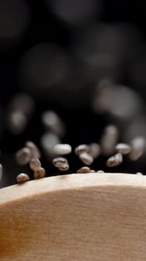 Coffee Beans Falling in Slow Motion Close Up
